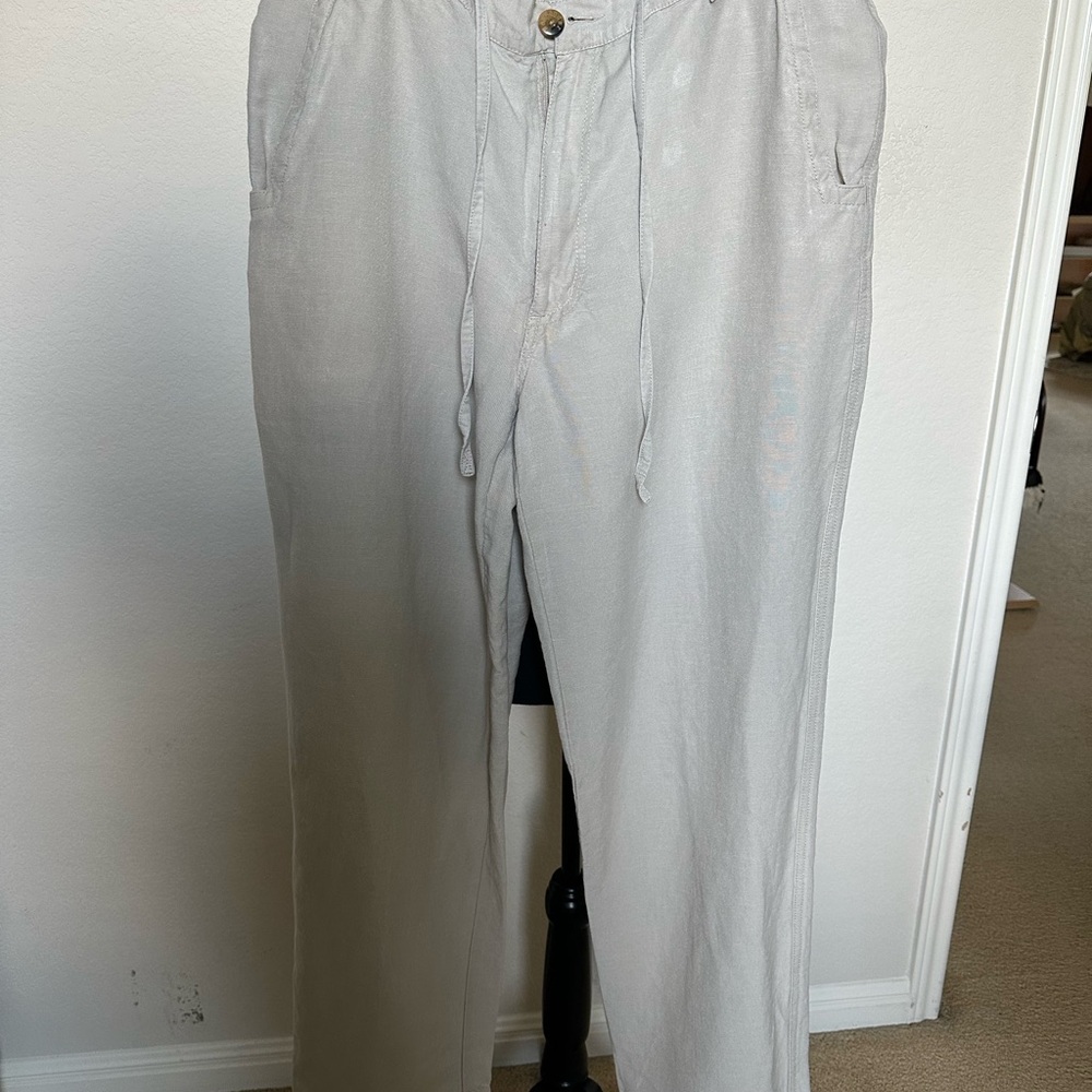 Weekender Mens Linen Trousers Elastic Waist‎ Trousers with Pocket. Size 36.